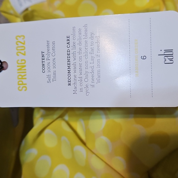 NWT CAbi Sunbeam Yellow Cami - Picture 11 of 11
